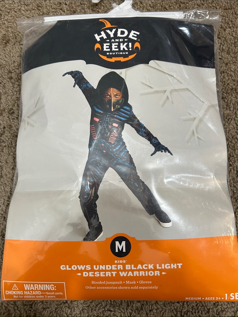 Kids' Desert Warrior Costume - Black - Medium